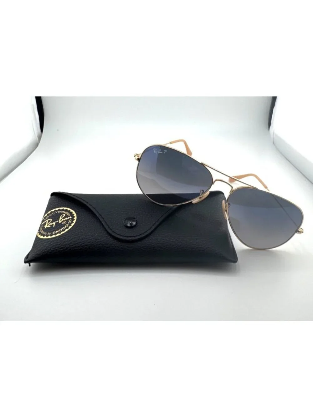 Ray-Ban RB3025 Aviator Large Metal 58-14 001/78 Polarized Made in Italy Case